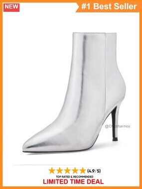 Side Zipper Pointed Toe Stiletto Heel Ankle Boots